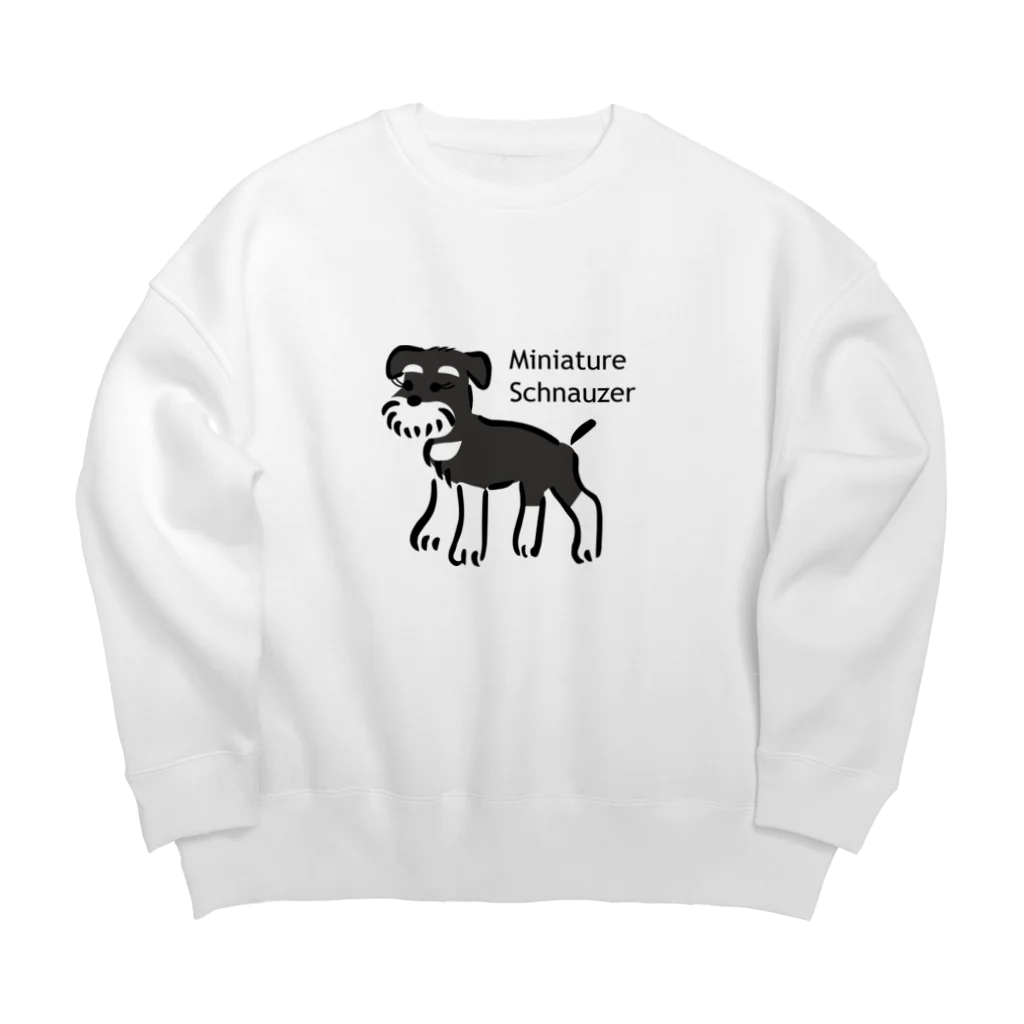 ミニシュナグッズのお店のブラック＆シルバー まつ毛残し Big Crew Neck Sweatshirt