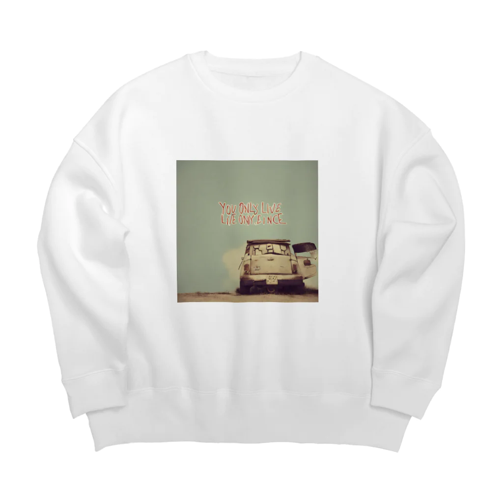 fruithappylifeの「人生一度きり」グッズ Big Crew Neck Sweatshirt