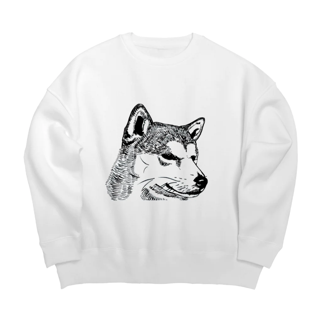 柴犬タロさんほんわか工場のたたずむ柴犬 Big Crew Neck Sweatshirt