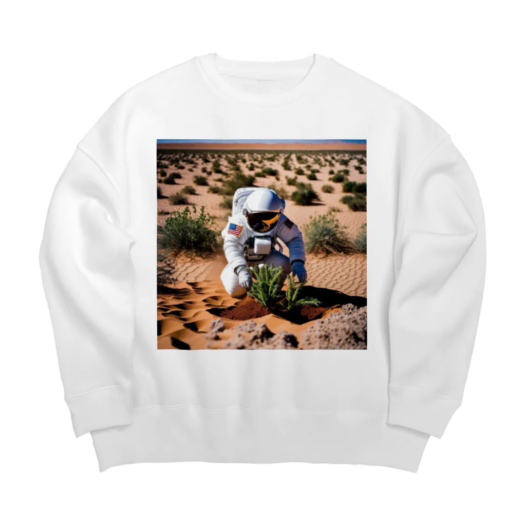 宇宙開発デザイン科のこの地を森に Big Crew Neck Sweatshirt