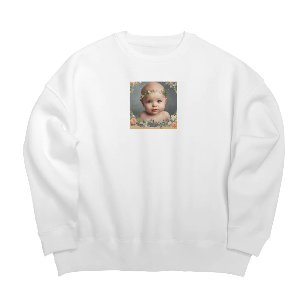 ikeikesawaの赤ちゃんのかわいいグッズ Big Crew Neck Sweatshirt