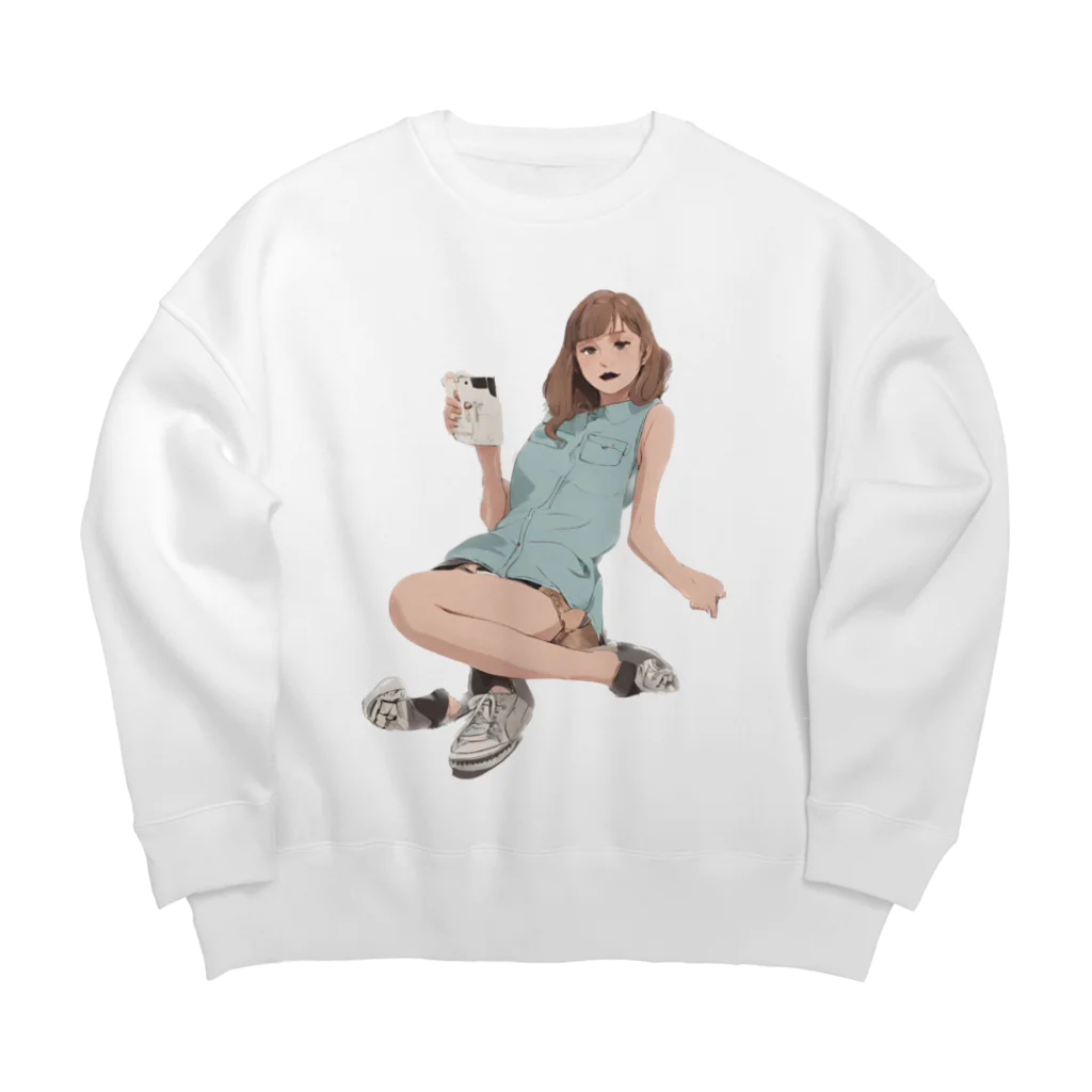 mofu mofu309のマシュロ　マシェリ Big Crew Neck Sweatshirt