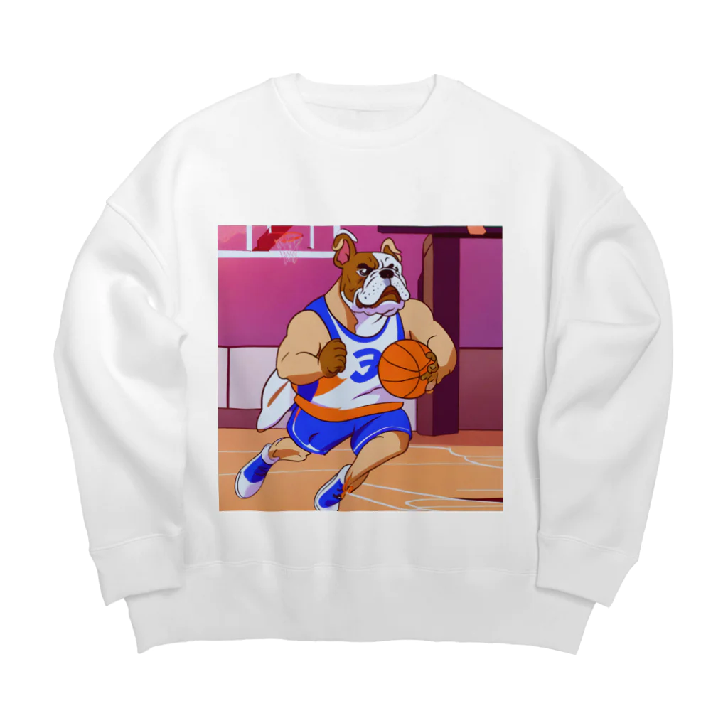 アニマルデザインのバスケットボールプレイヤーブル Big Crew Neck Sweatshirt