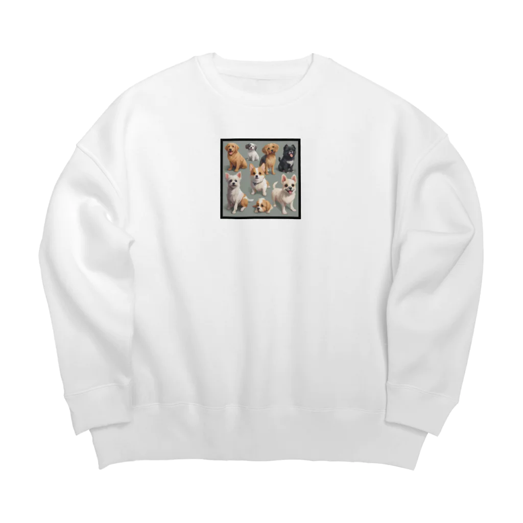 チャチャの可愛いわんこの集まり！ Big Crew Neck Sweatshirt