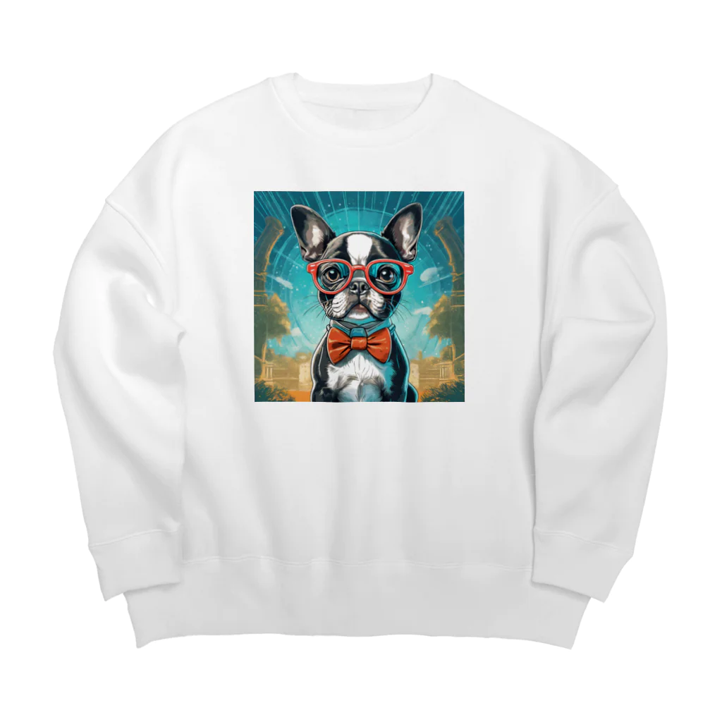 wanco_timeのおしゃれしてみました。（ボストンテリア） Big Crew Neck Sweatshirt