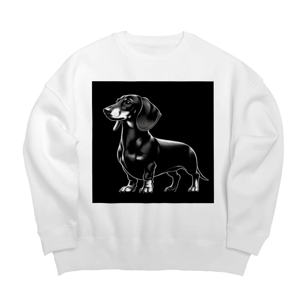 calcium369のダックスフンド Big Crew Neck Sweatshirt