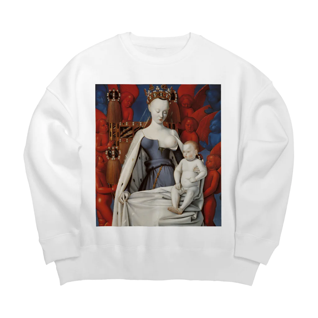 世界美術商店の聖母子と天使たち / Virgin and Child Surrounded by Angels Big Crew Neck Sweatshirt