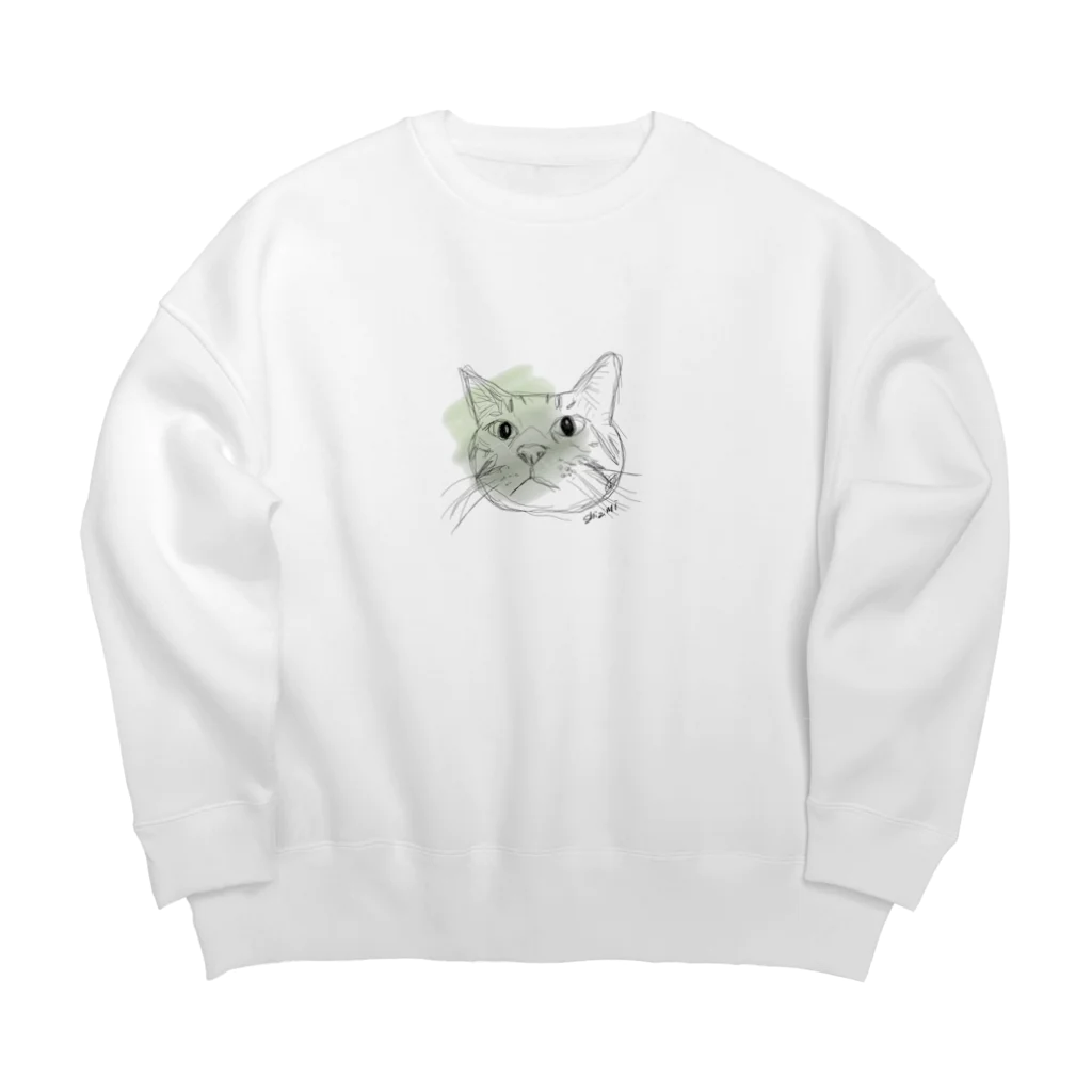 保護猫しじみのゆる絵保護猫しじみ Big Crew Neck Sweatshirt