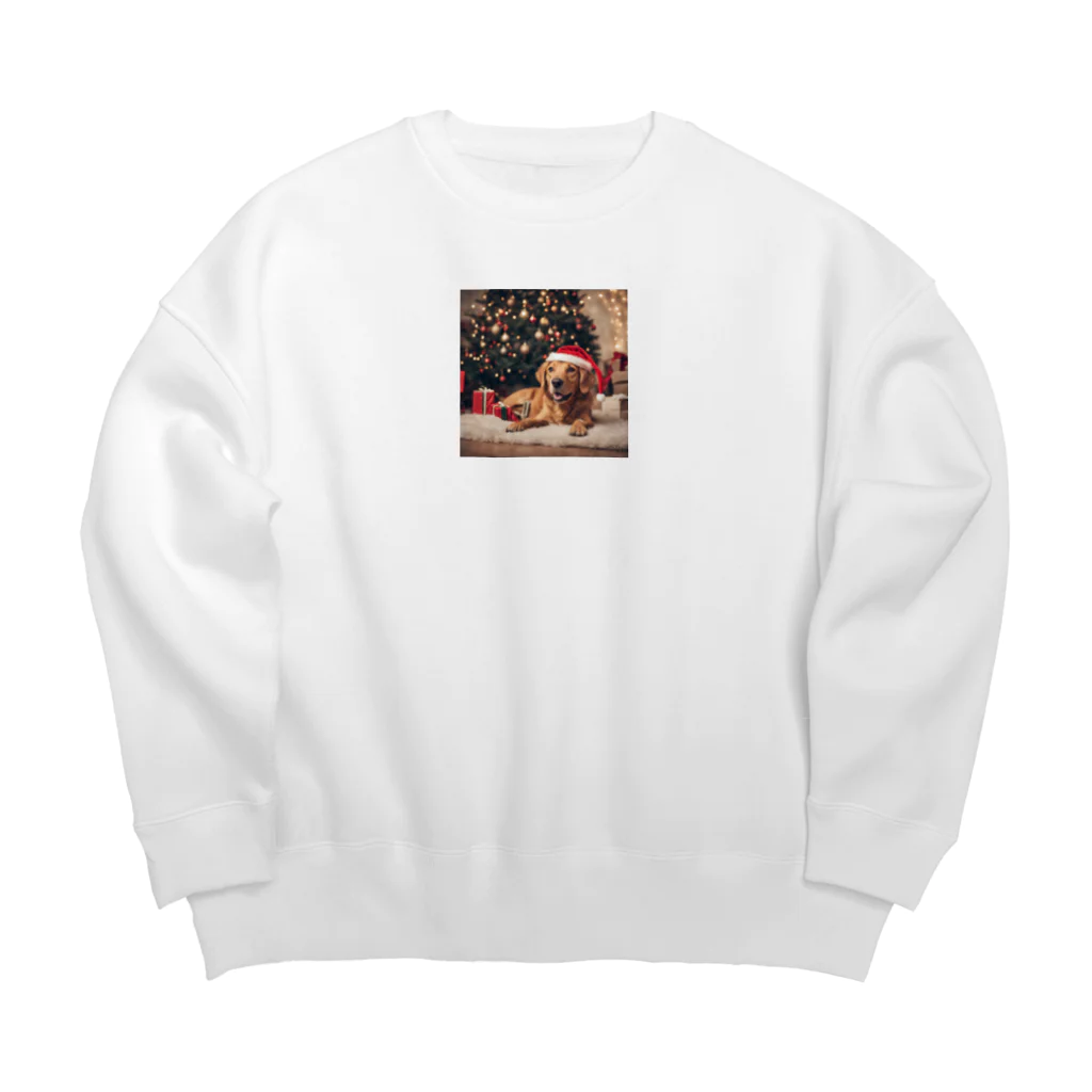 yumena_のクリスマスを満喫する犬 Big Crew Neck Sweatshirt