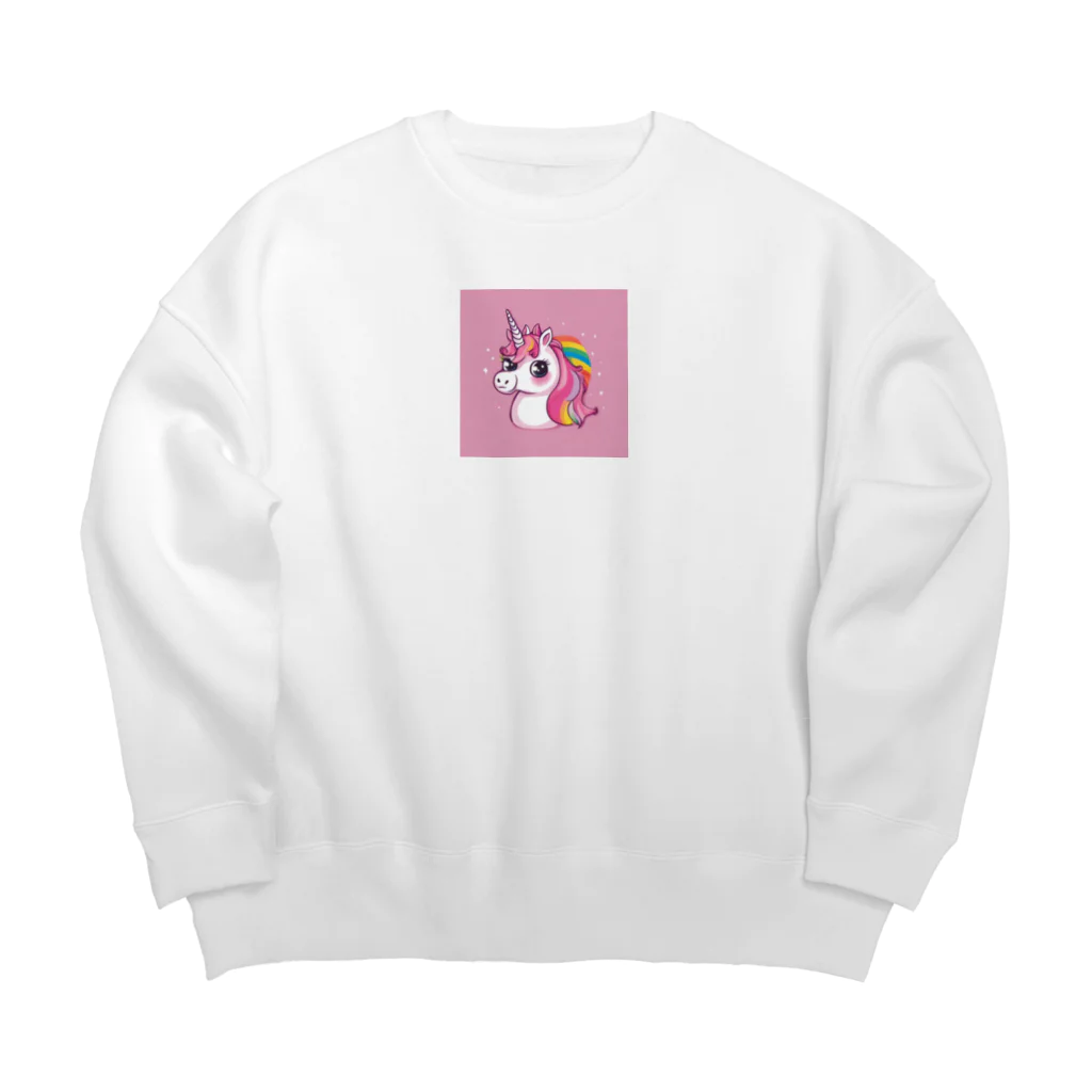 unicorn_dreamsの夢の国のピンクのユニちゃん Big Crew Neck Sweatshirt