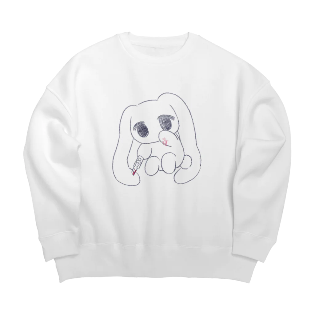 あくむ病院のしんどみうさぎちゃん Big Crew Neck Sweatshirt