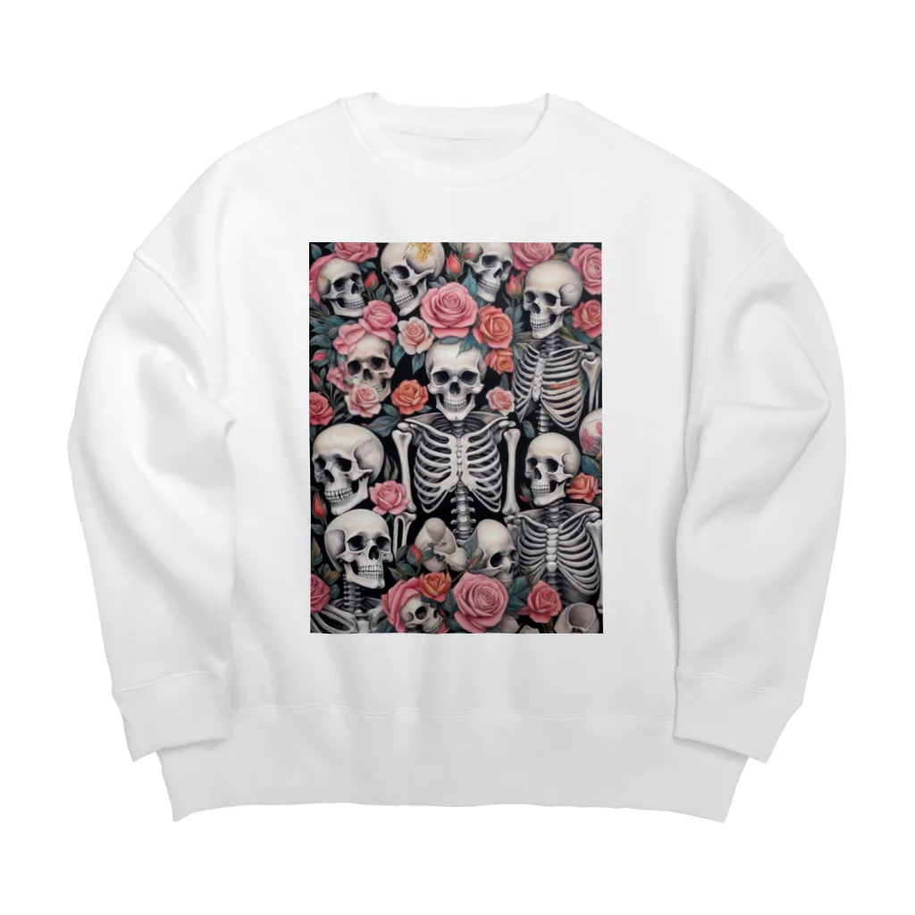 Skull sectionの薔薇とドクロ Big Crew Neck Sweatshirt