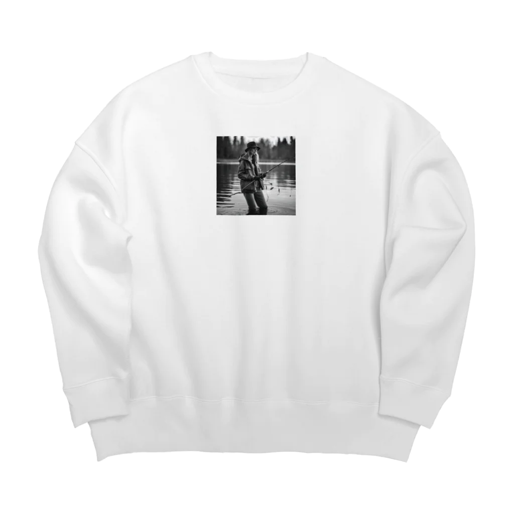 No Fishing No Life の釣り女子 Big Crew Neck Sweatshirt