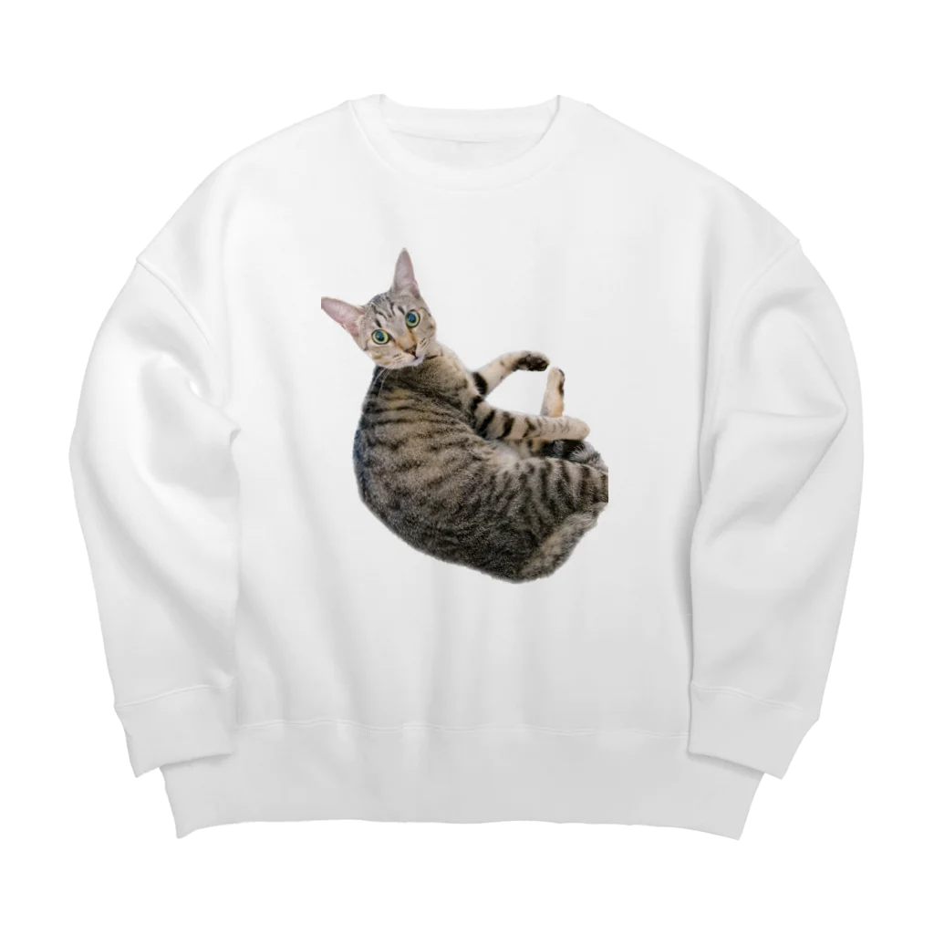 Emma y Linusのエマ　キジトラ　猫 Big Crew Neck Sweatshirt