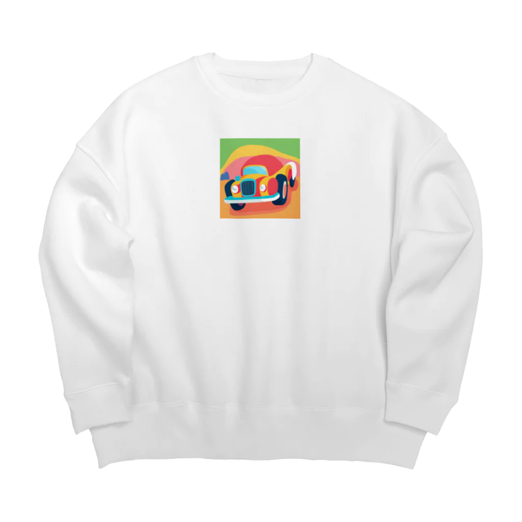 nekobu0323のポップな車 Big Crew Neck Sweatshirt