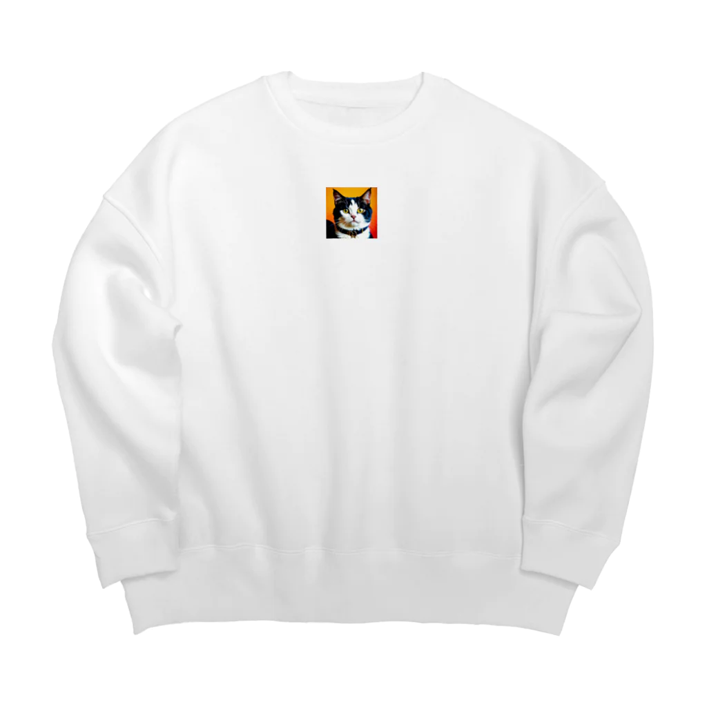 抹茶ラテの普通の猫 Big Crew Neck Sweatshirt