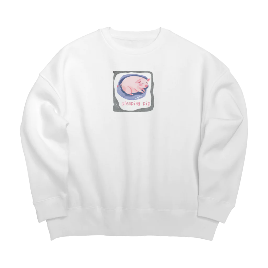 soraseaの寝てるぶたちゃんグッズ Big Crew Neck Sweatshirt