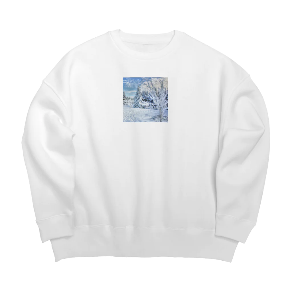 白銀屋の美しい冬の景色 Big Crew Neck Sweatshirt