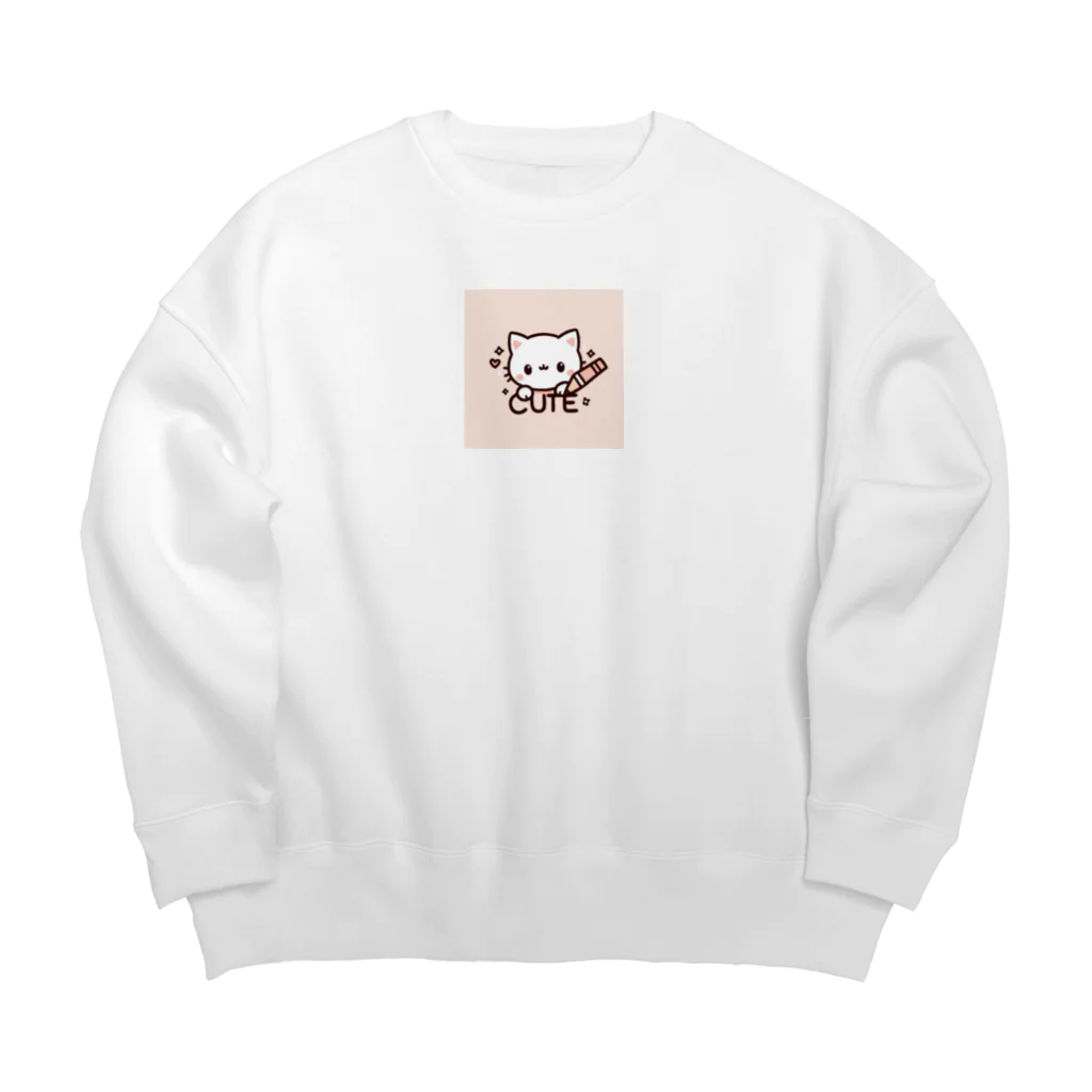 mini_asuのCut 猫 Big Crew Neck Sweatshirt