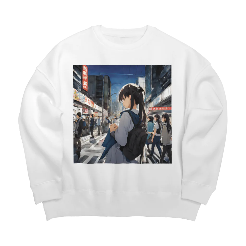 めんたいこの迷った美少女 Big Crew Neck Sweatshirt