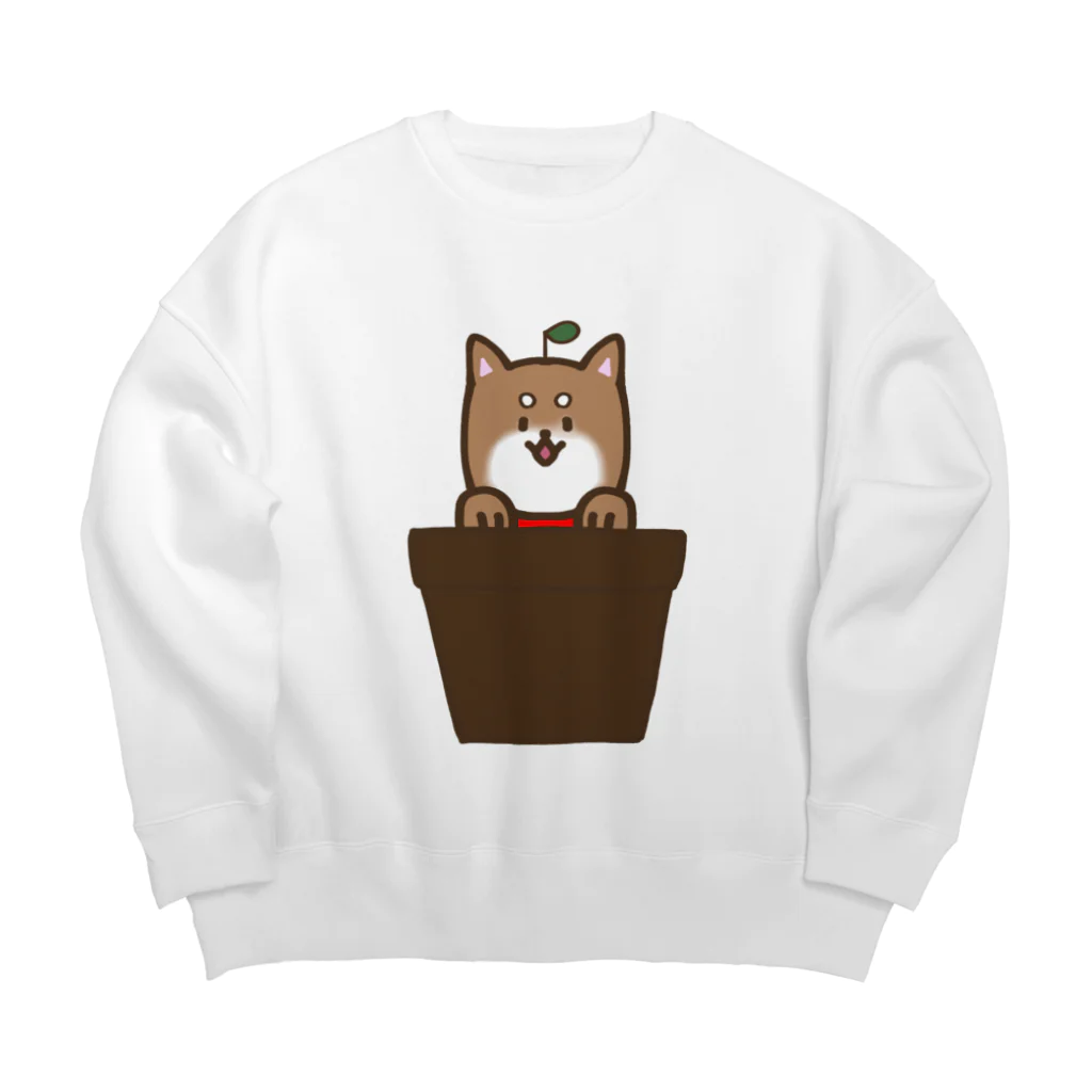 ｽﾔﾘﾝｺﾞ(ง˘ω˘)วの鉢入りわんこ Big Crew Neck Sweatshirt