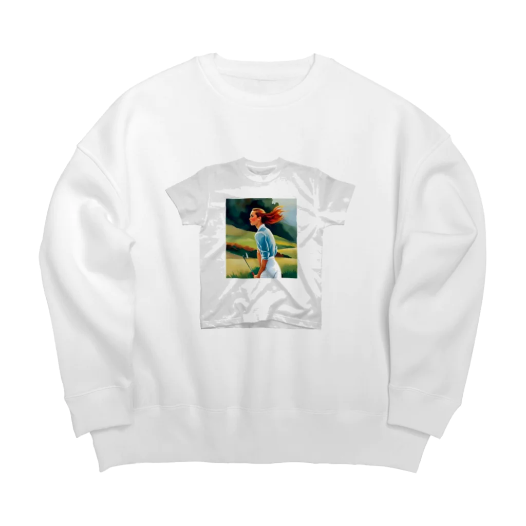 BIRDIE_GIRLのおしゃれゴルフ Big Crew Neck Sweatshirt