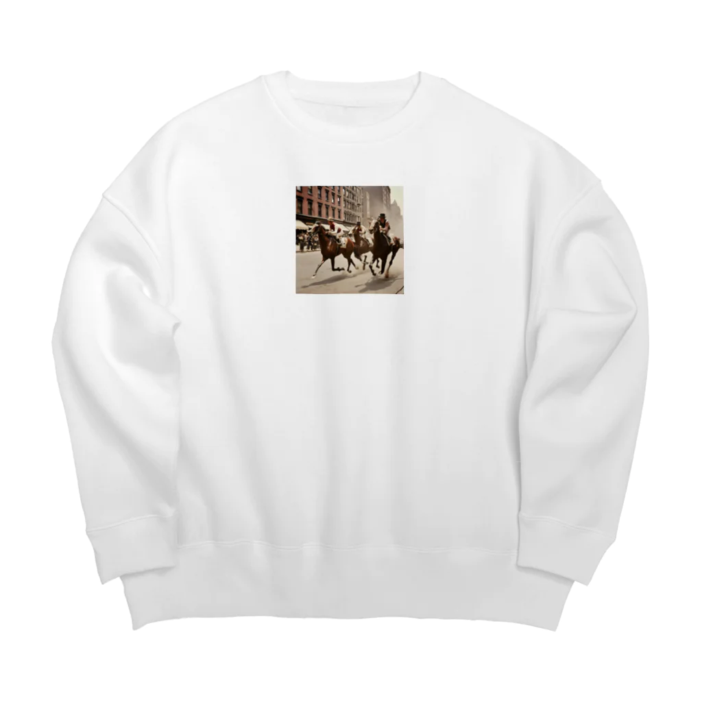 うまうまのclassic horse Big Crew Neck Sweatshirt