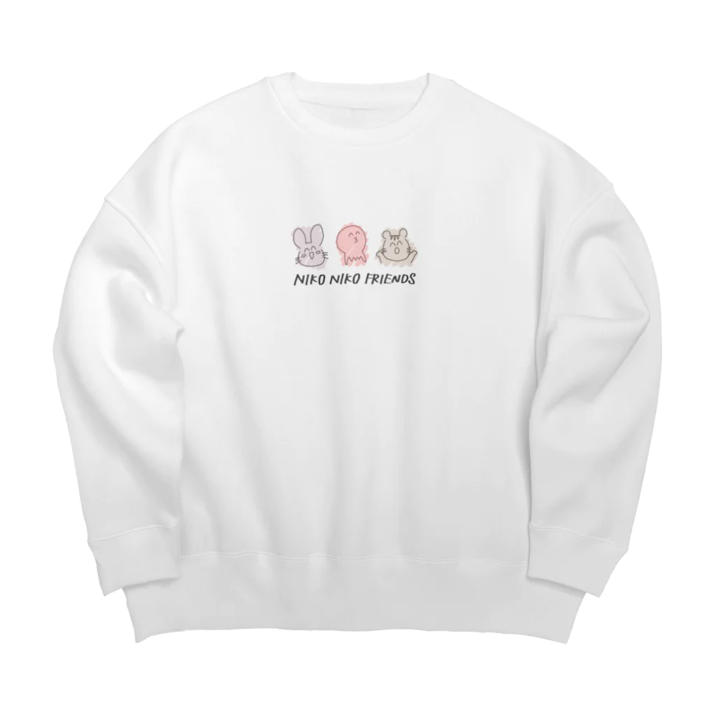 ponnu_kyunのニコニコフレンズ Big Crew Neck Sweatshirt