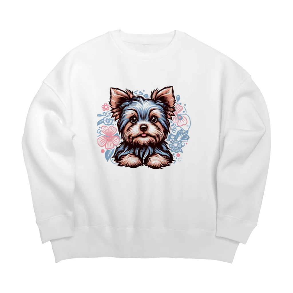 ガオのお店のかわいいヨークシャテリアのグッズ Big Crew Neck Sweatshirt