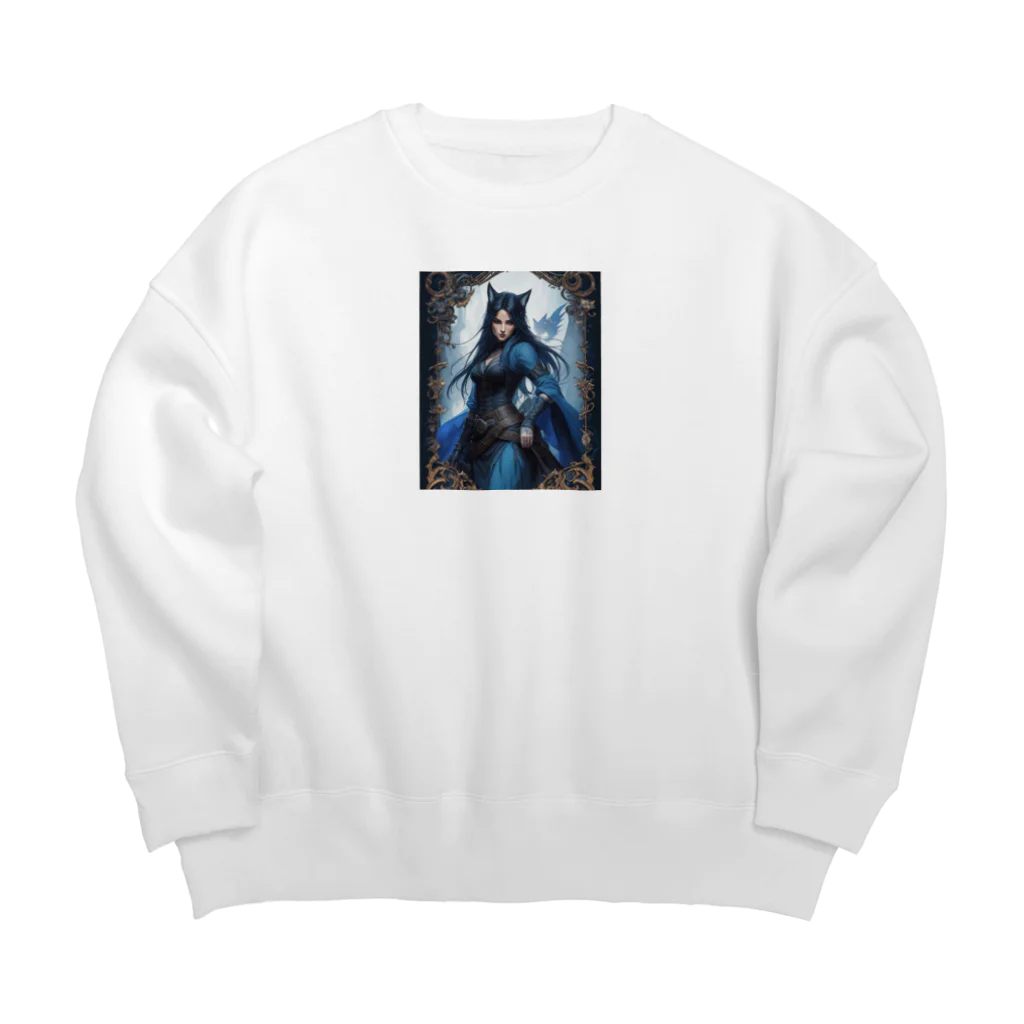 ZZRR12の「狐魔女の蒼き炎」 ： "The Azure Flames of the Fox Witch" Big Crew Neck Sweatshirt