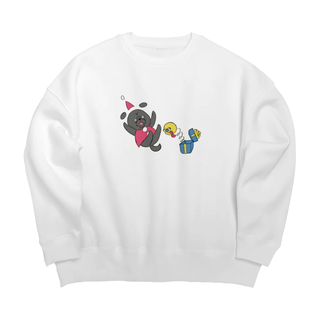 フレブルとパググッズS’IRISERの鼻ペチャクリスマス　パグ　黒パグ Big Crew Neck Sweatshirt