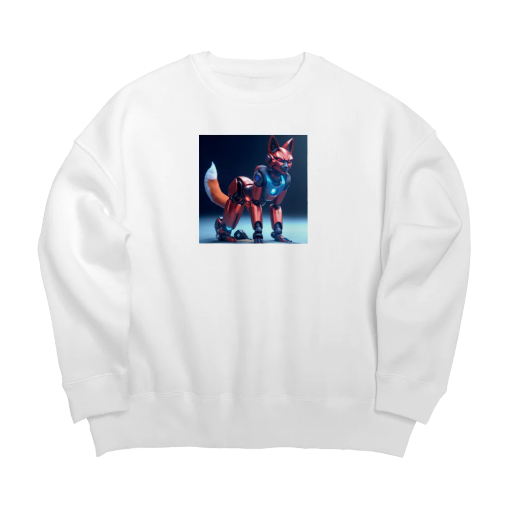 ZZRR12の「永遠の忠誠：キツネロボットの物語」 ： "Eternal Loyalty: Story of the Kitsune Robot" Big Crew Neck Sweatshirt