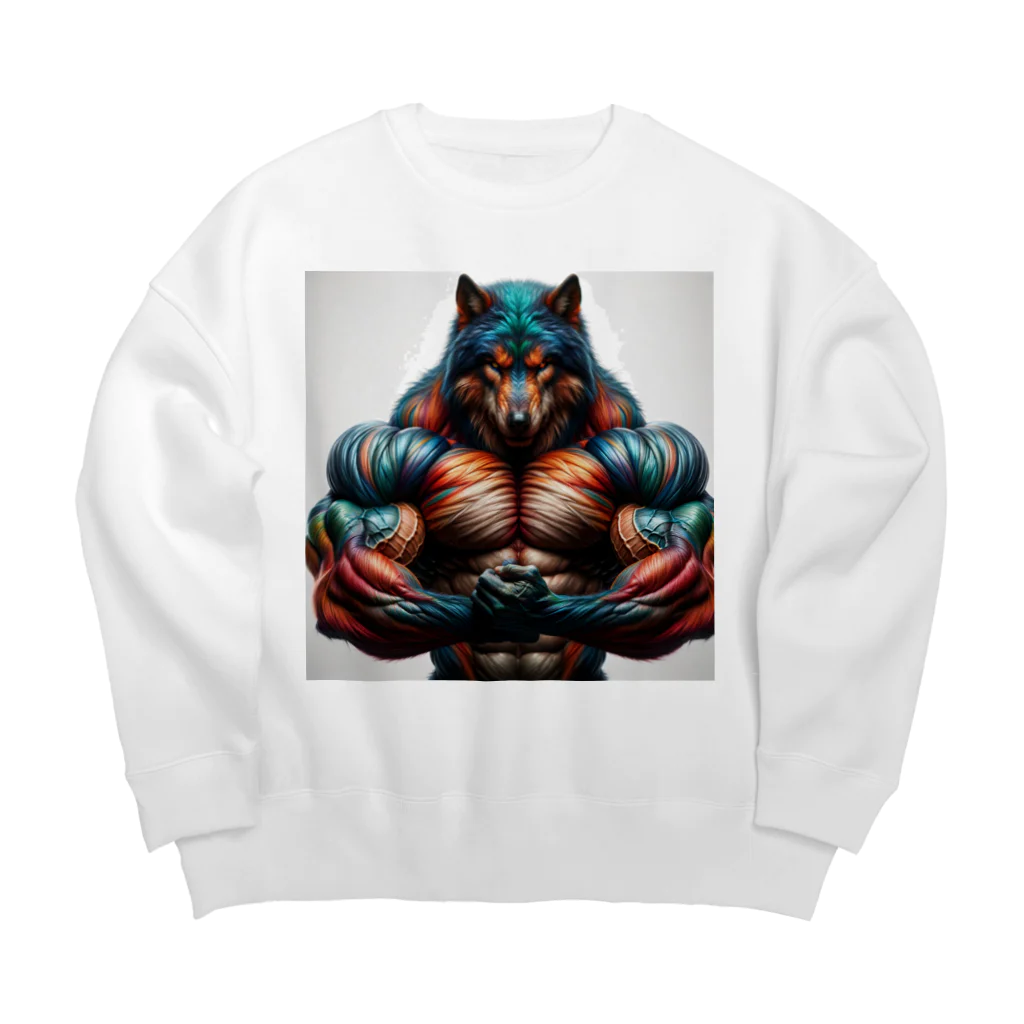 muscle_laboのrainbow wolf strong Big Crew Neck Sweatshirt