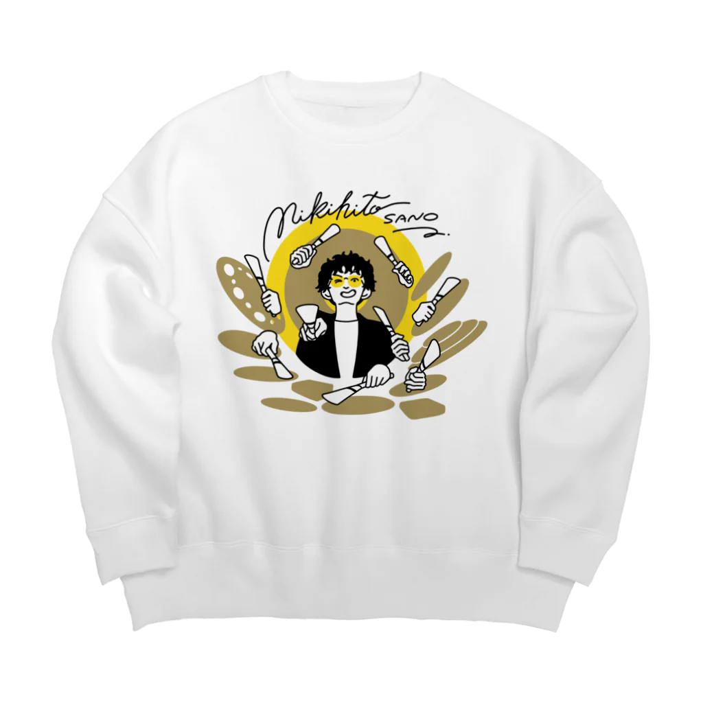 さのみきひとショップのなんでも叩くさのみきひと Big Crew Neck Sweatshirt