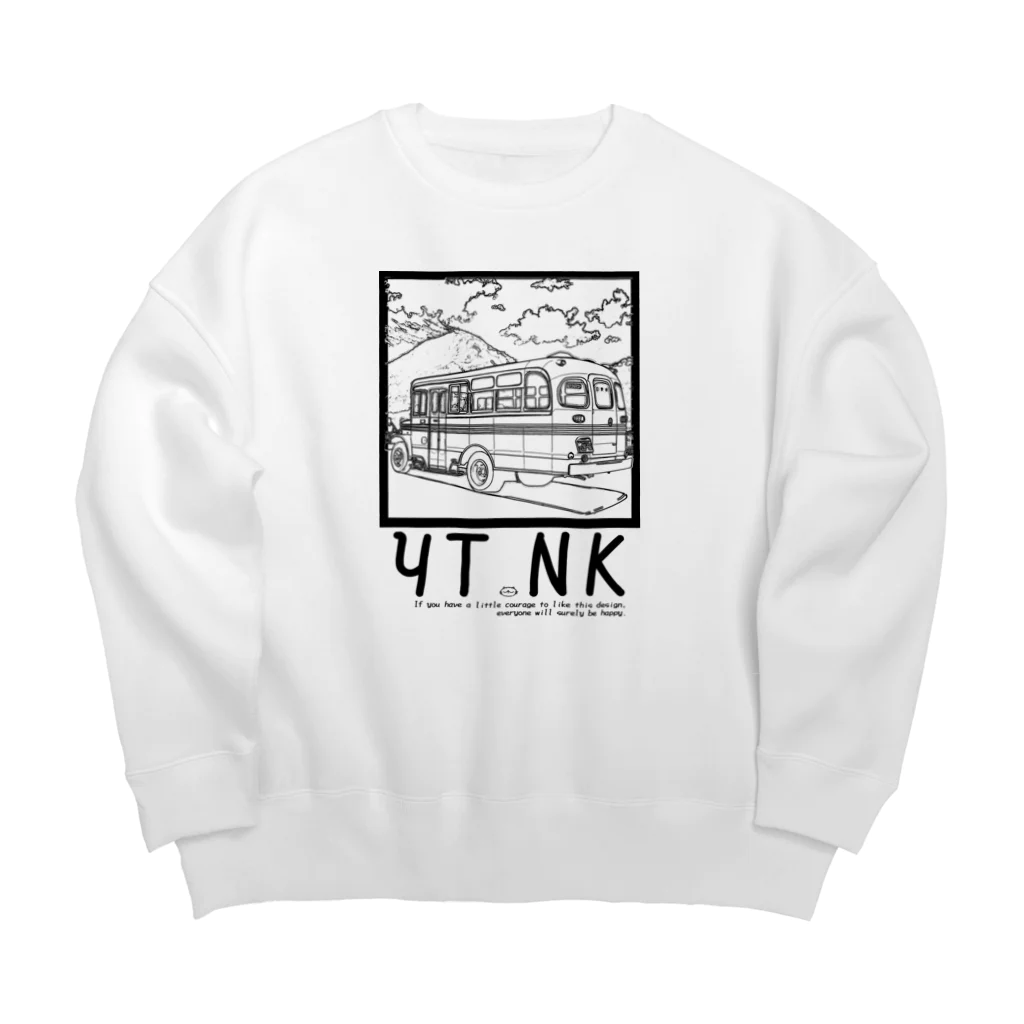 YUTANEKO公式ショップのゆたねこ　ボンネットバス Big Crew Neck Sweatshirt