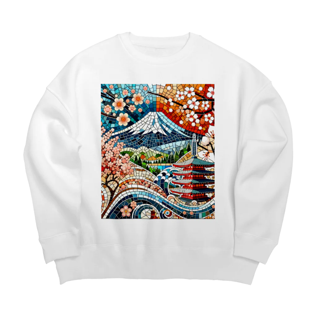 kageblogの日本の伝統と美しさを象徴するモザイクアート Big Crew Neck Sweatshirt