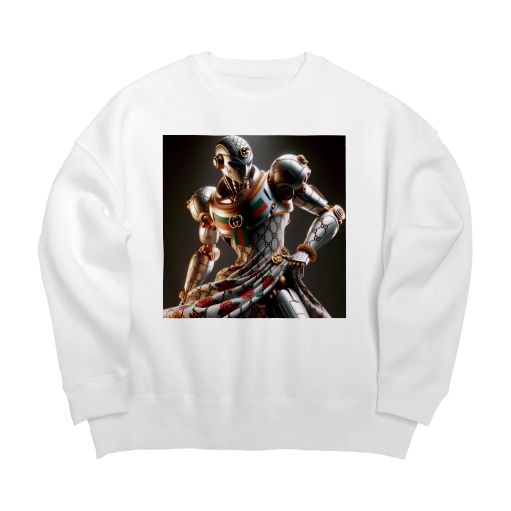 こまイヌ屋たちのグッチャーロボ Big Crew Neck Sweatshirt