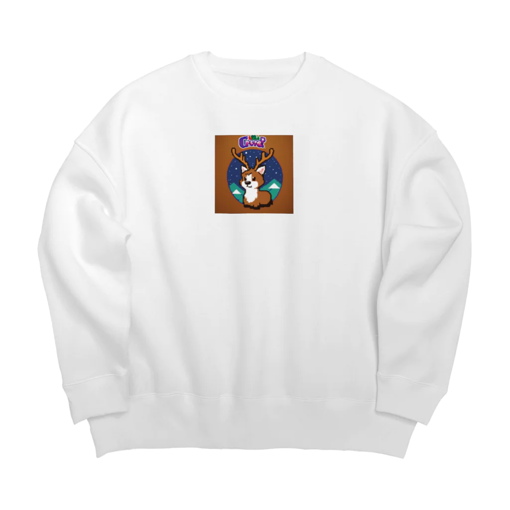 おしゃれなグッズ集のトナカイのドット絵　トナドット Big Crew Neck Sweatshirt