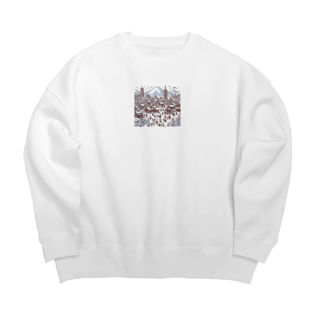 にゃんたみやの雪の花火 Big Crew Neck Sweatshirt