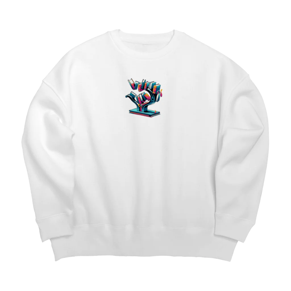 umebosi358のイリュージョンブックエンド - 本のバランスアート Big Crew Neck Sweatshirt