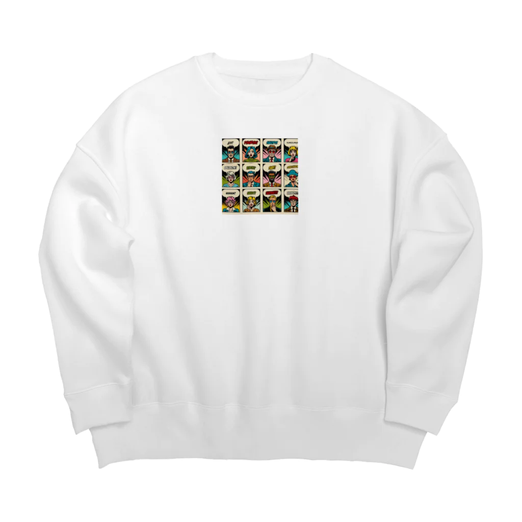 minishokoのアメコミ風コラージュ Big Crew Neck Sweatshirt