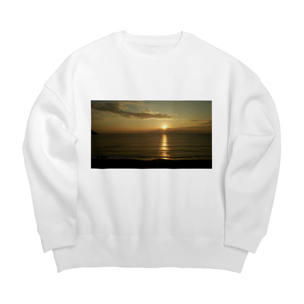 わんこの湘南の夕陽 Big Crew Neck Sweatshirt