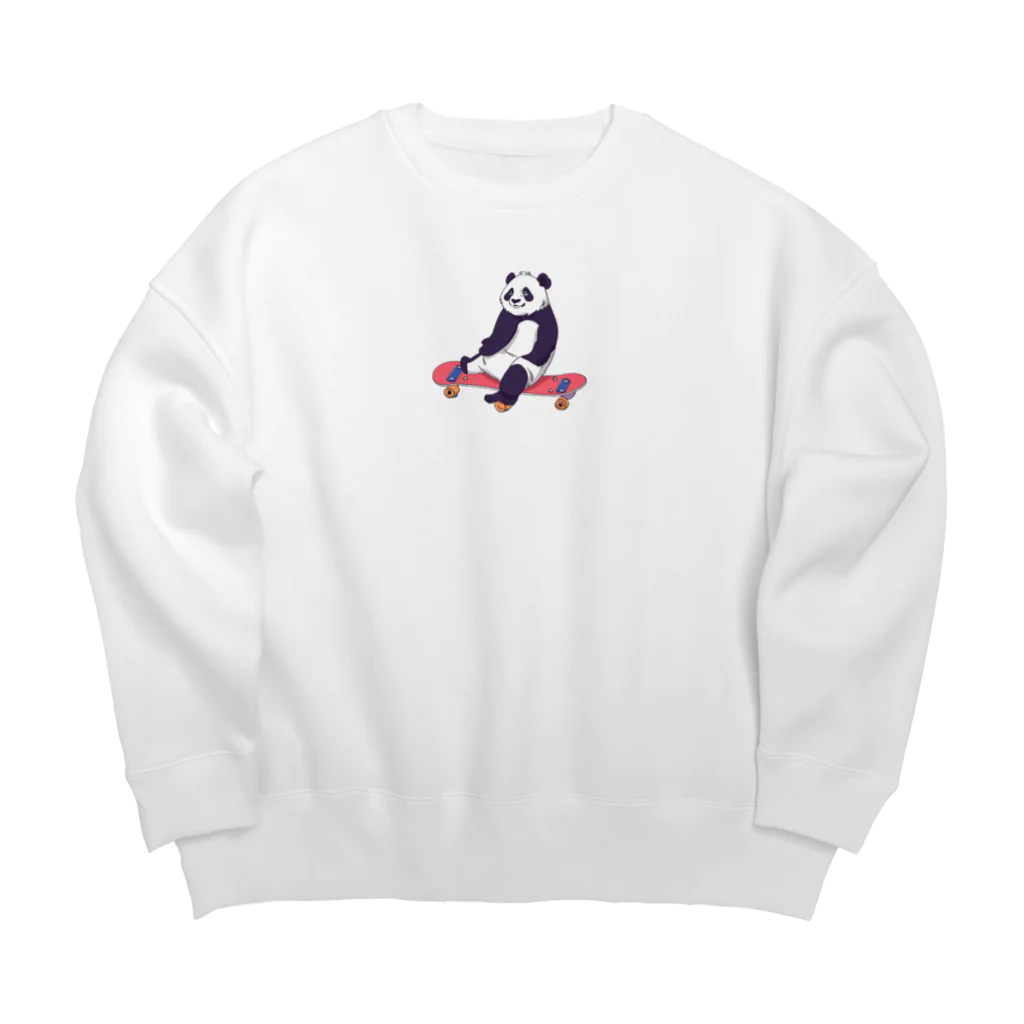 yacco-のお店のダイカット ある日のぱんだ Big Crew Neck Sweatshirt