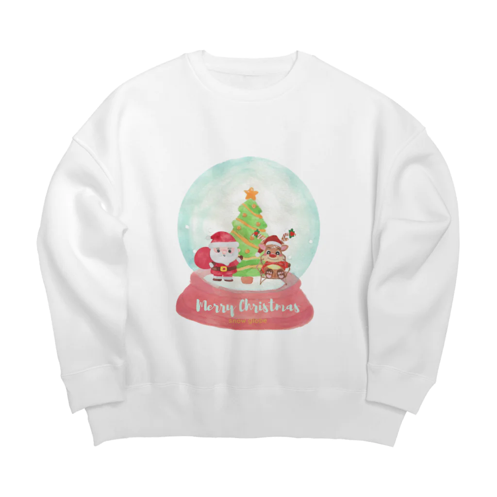 GLOBEのトナカイとサンタクロースのクリスマススノードーム Big Crew Neck Sweatshirt