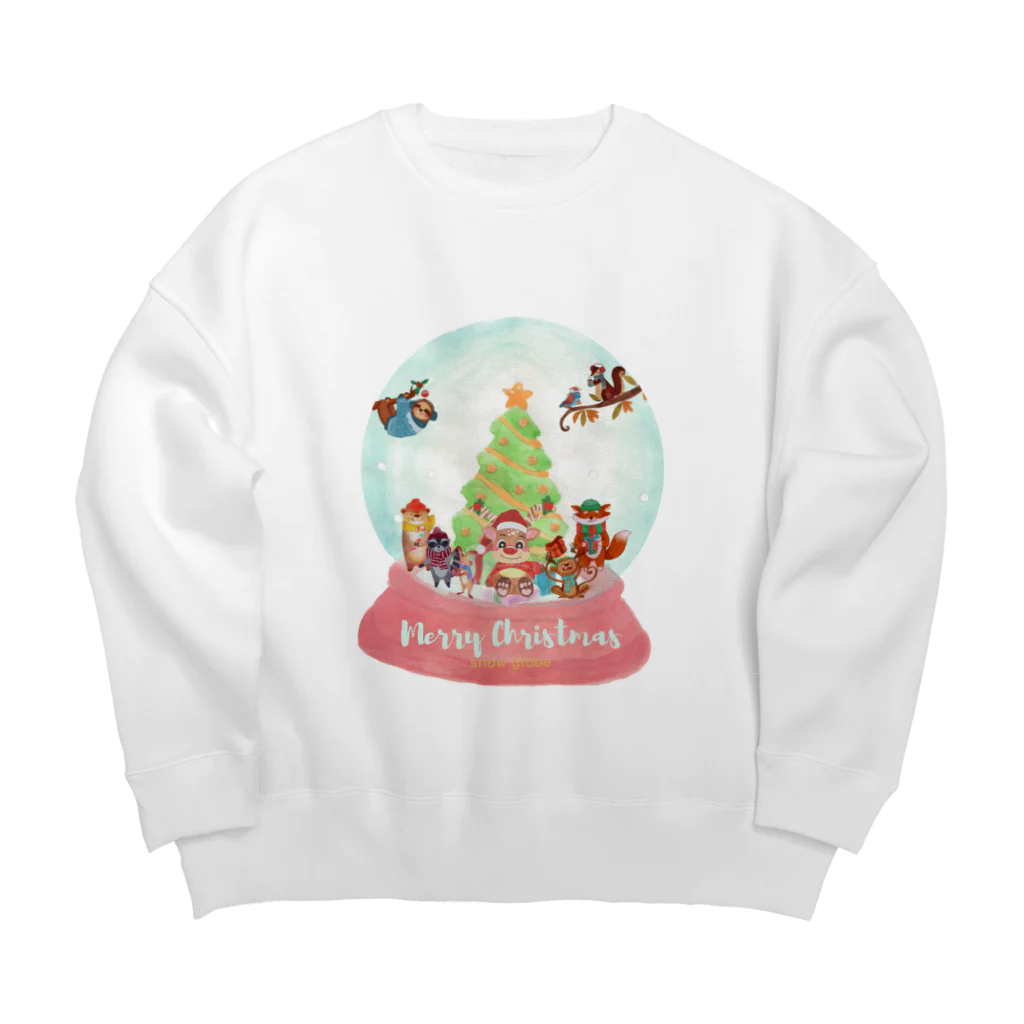 GLOBEのトナカイと愉快な動物たちのクリスマススノードーム Big Crew Neck Sweatshirt