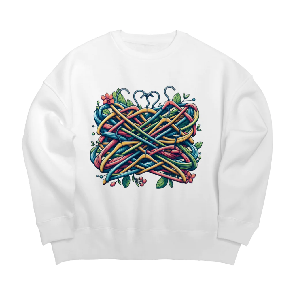 姫とすずり。のハンガー絡め Big Crew Neck Sweatshirt