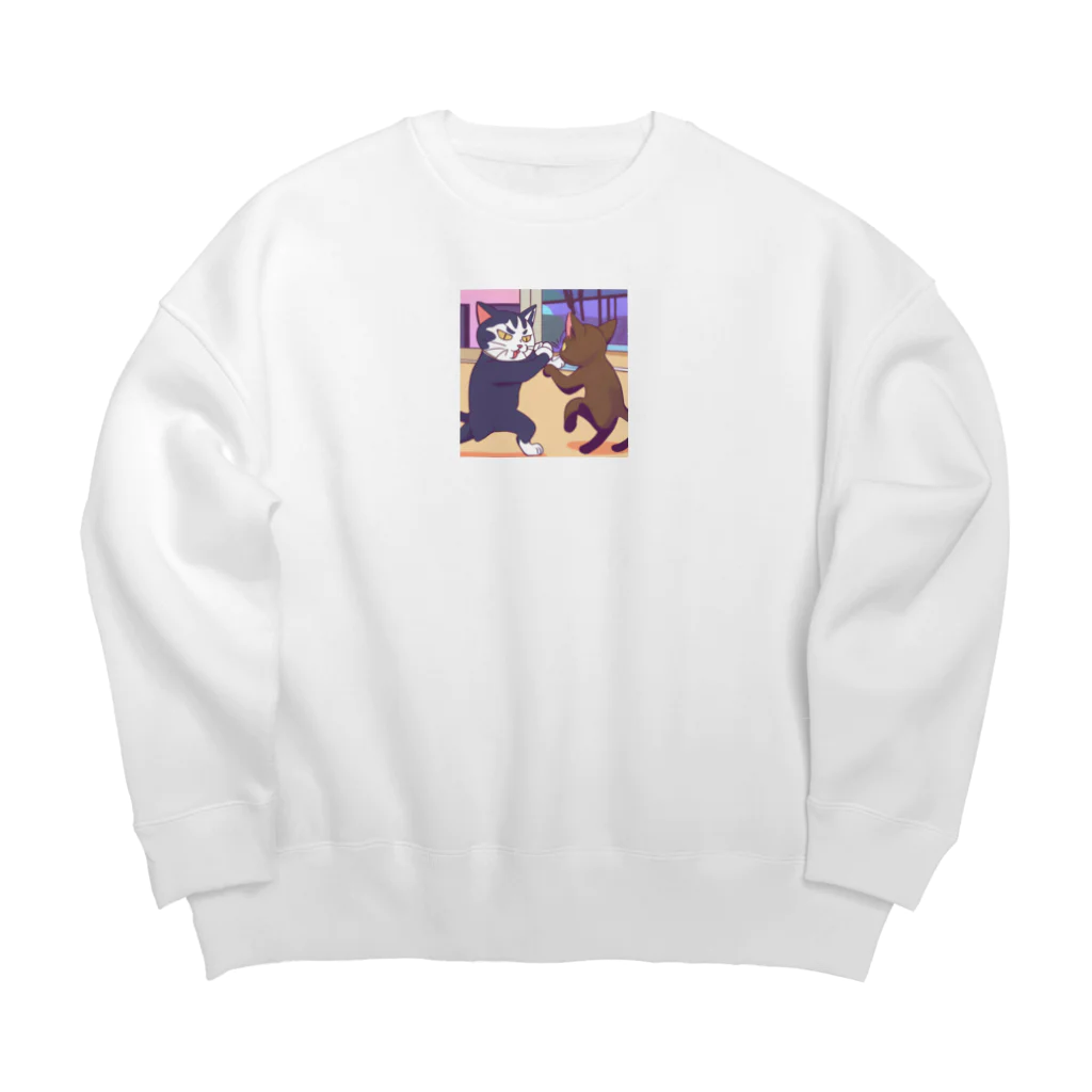 ブギーズのタイマン猫 Big Crew Neck Sweatshirt