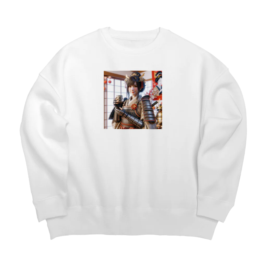 たまき工房の呑(どん)女武士の正月 Big Crew Neck Sweatshirt