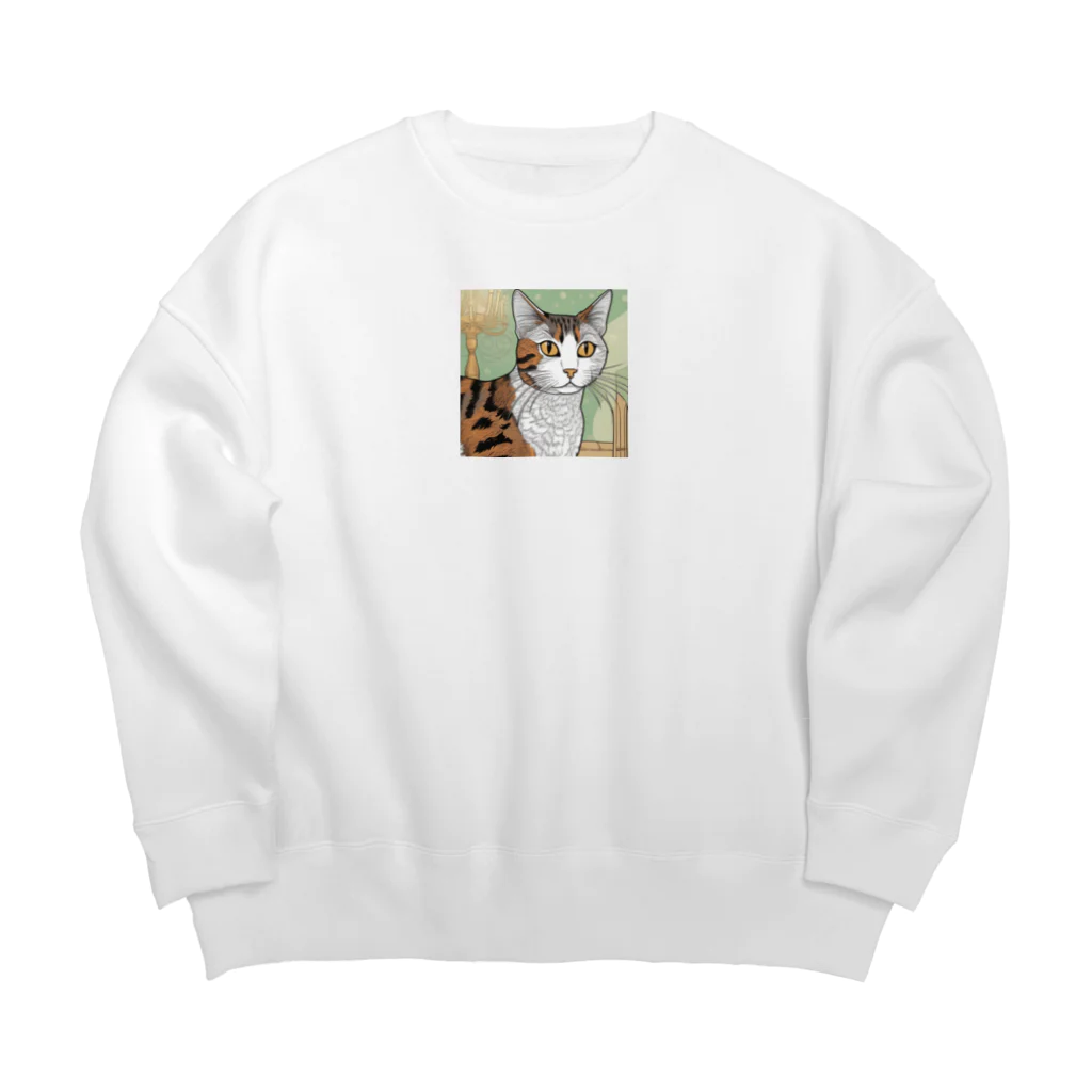 iyashi₋creatersのじっと見つめる猫 Big Crew Neck Sweatshirt