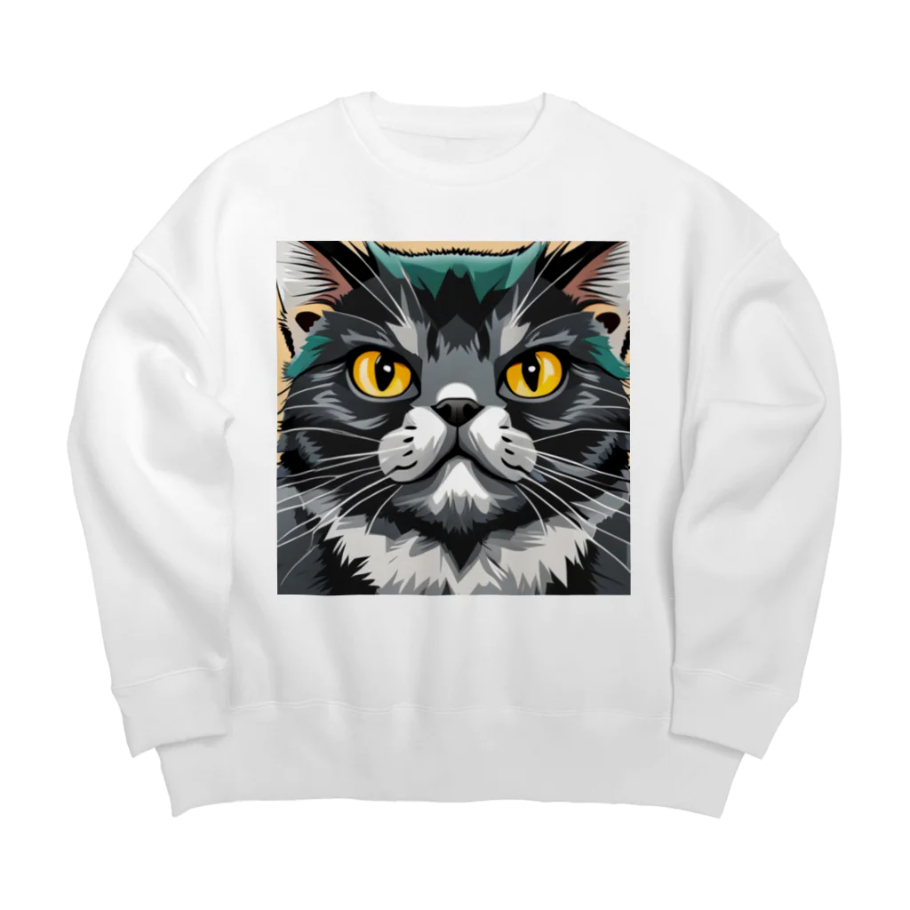 iyashi₋creatersのイケてる猫 Big Crew Neck Sweatshirt